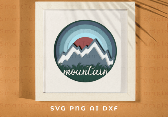 Download Mountain Shadow Box Svg, Cricut Cut File - Mountain shadow box Collection