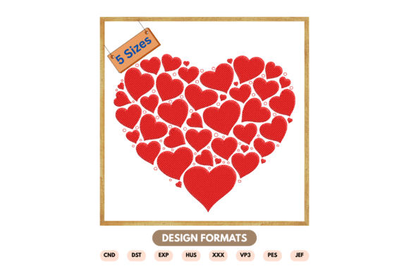 Download Multi Heart Cluster Embroidery Design - Premium Bundle