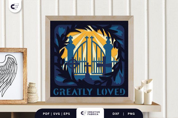 Download Graveyard View 3D Shadow Box Paper Cut - View Collection