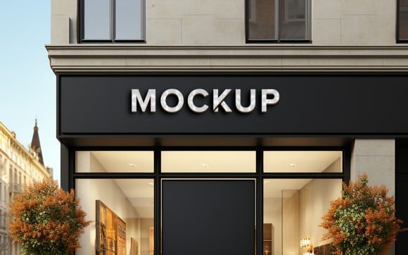 Download Realistic 3d Sign Logo Mockup on Shop - Realistic Collection