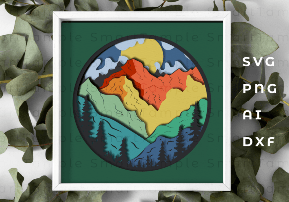 Download Mountain Shadow Box Svg, 3d Mountain Svg - Mountain shadow box Collection