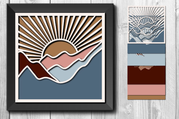 Download 3D&nbsp;Layered Boho Mountain Shadow Box - Mountain shadow box Collection