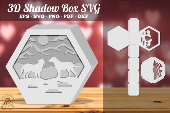 Download Couple Dog Mountain Shadow Box SVG - Mountain shadow box Collection