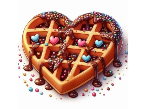 Download Photorealistic Heart Waffle with Detaile - Photorealistic Collection
