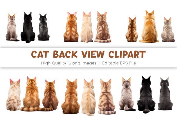 Download Cat Back View Clipart - View Collection