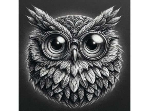 Download Photorealistic Charcoal Drawing of an Ow - Photorealistic Collection