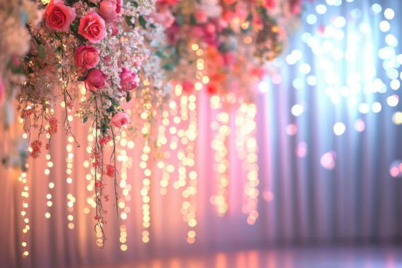 Download Romantic Floral Wedding Decor Background - Premium Resources